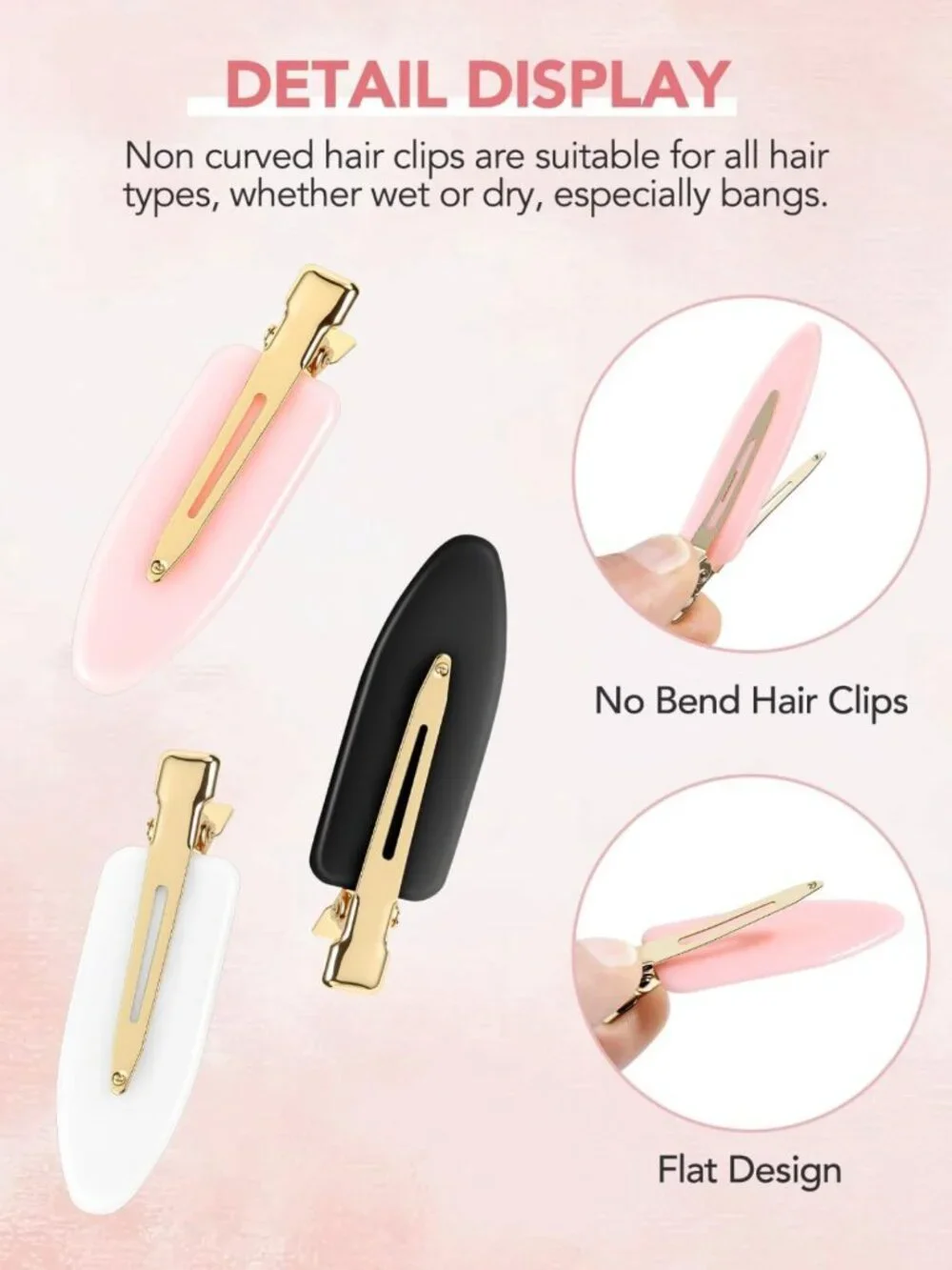 6 Pcs Creaseless Flat Hair Clips for Makeup & Daily Beauty Routine - No Creases!